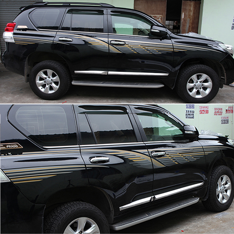 佳固 10-23新款霸道车身彩条 普拉多腰线拉花车贴 改装装饰贴纸贴画 美国进口材质