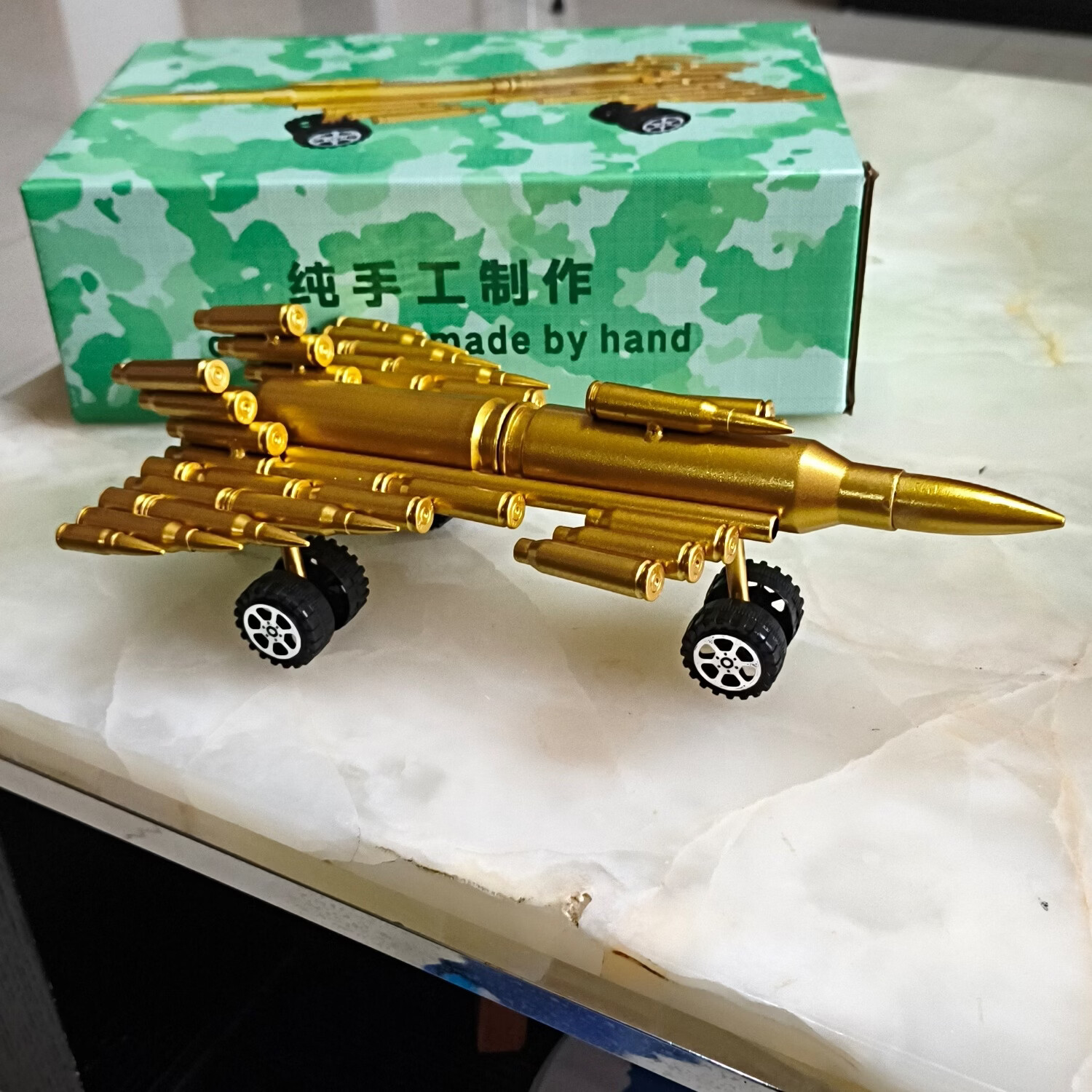 子弹壳歼-35飞机模型工艺品办公室装饰旅游纪念礼品摆件 黄金色 29*16*9