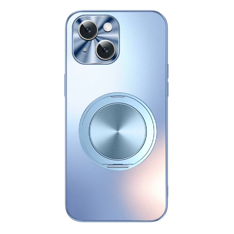 欧旗【磁吸360度支架】适用于苹果14pro手机壳iphone保护套磨砂炫金摄像头全包边防摔【远峰蓝】