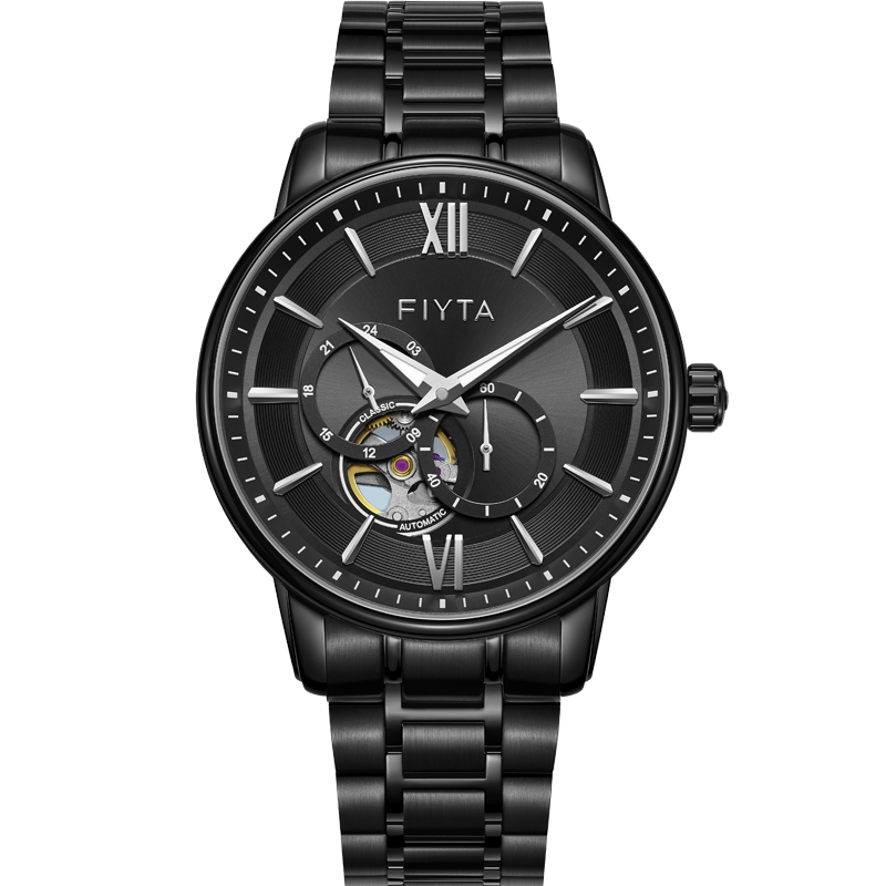 飞亚达（FIYTA）风致系列“女一号”女士机械表简练利落镶钻贝母太阳纹防水手表女 【专柜同款】简约银色