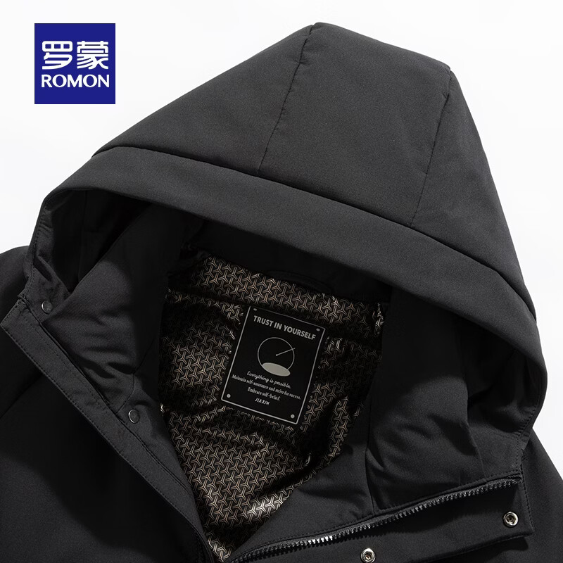 罗蒙羽绒服男冬季时尚休闲短款连帽外套中青年男士保暖上衣 24069果绿 L (175) 【建议120-130】
