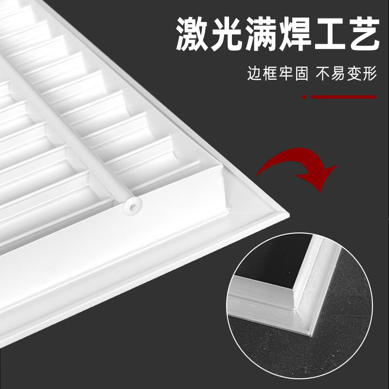 铝合金百叶通风口橱柜门鞋柜门铝百叶透气百叶热水器散热口出风口 铝合金400毫米*600毫米开孔用黑色