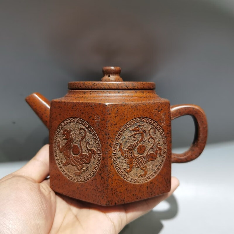 明袗1968库存处理老一厂宜兴紫砂壶顾景舟纯全手工壶原矿柴烧紫砂壶 400ml 69年顾景舟伟人高桶壶