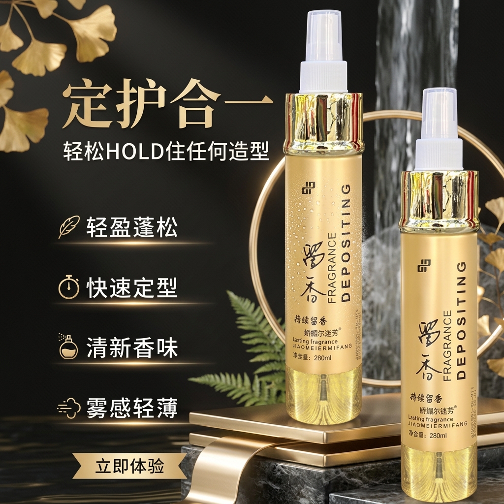 独品发舞留香dp娇媚儿特硬定型干胶72小时发胶持久芳香独品迷香喷雾280ml 5瓶