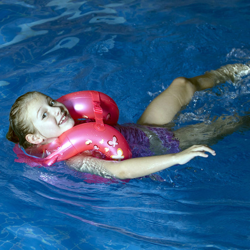 泳乐宝 第七代蛇形泳圈 宝宝儿童到成人 加厚环型充气游泳圈玩具救生圈 S码红身高115-135cm(90cm也适用）
