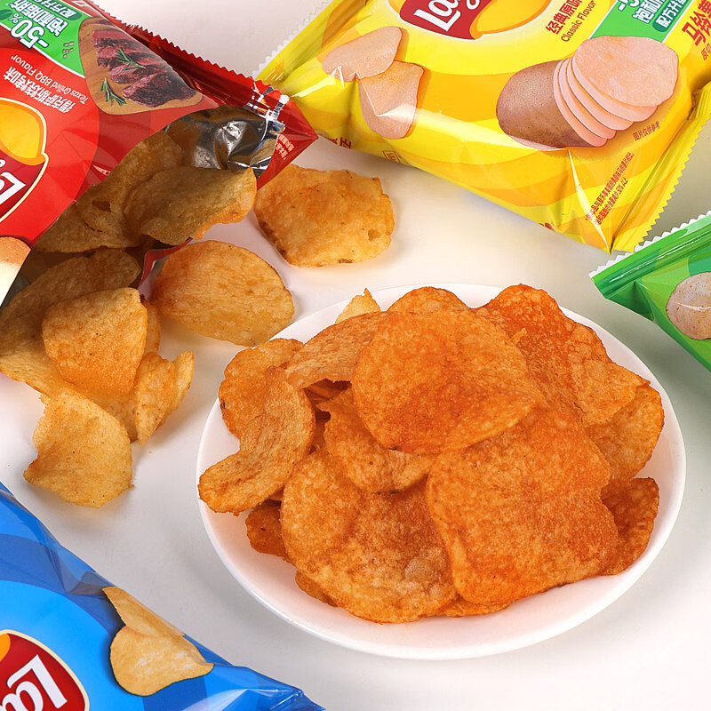 熬夜充饥夜宵小零食乐事薯片12g单独整箱小吃奖励 【32包】经典原味12g*32