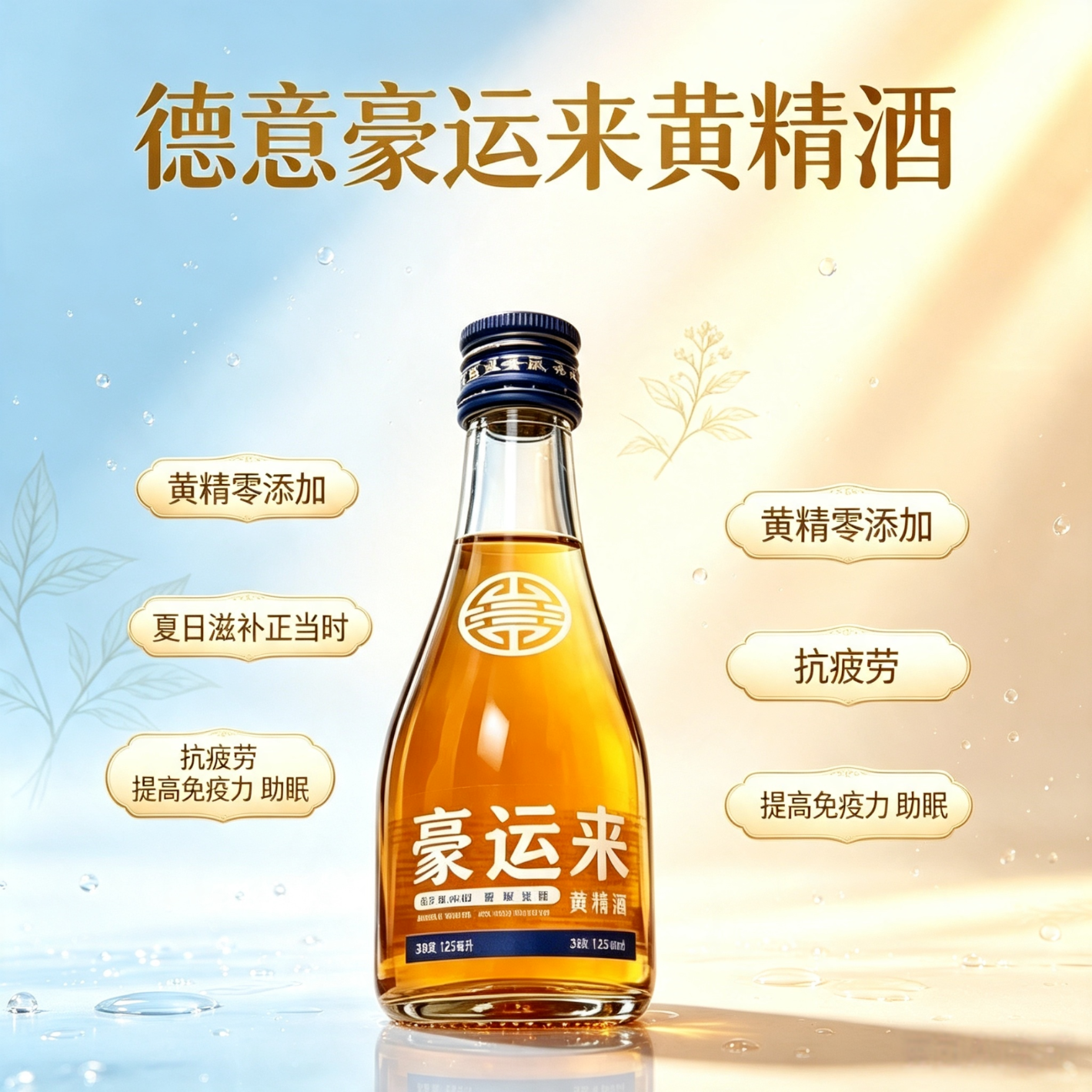 德意豪运来38度125ml黄精酒6瓶装零糖零脂零添加聚会自饮送礼滋养 38度 125mL 6瓶