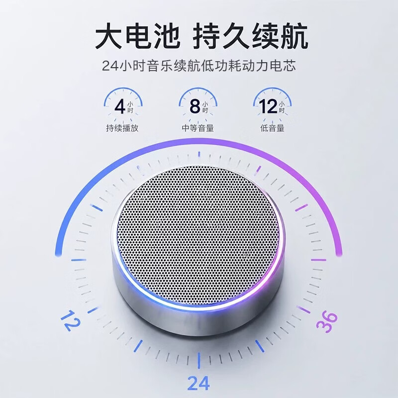 JAUQ便携金属小钢炮音响家用车载迷你音箱户外露营徒步骑行可插卡高清通话环绕音效送礼优选随身播放器 活力橙