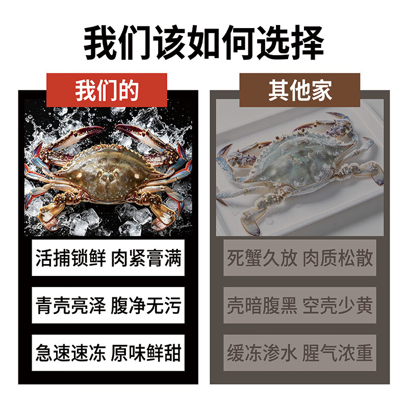 大海船说【冷冻】舟山超大梭子蟹鲜蟹活冻大螃蟹生鲜飞蟹大肉蟹 梭子蟹 3-5两/只【净重5斤】