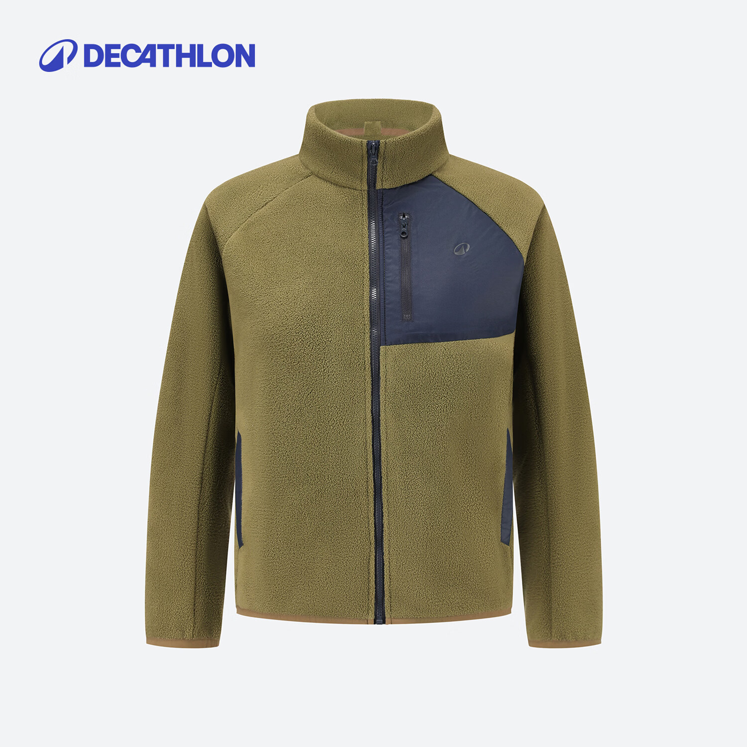 迪卡侬（DECATHLON）MH500儿童摇粒绒外套抓绒衣保暖户外运动加厚秋绒衣徒步 橄榄绿 140 131-140cm 8-9岁