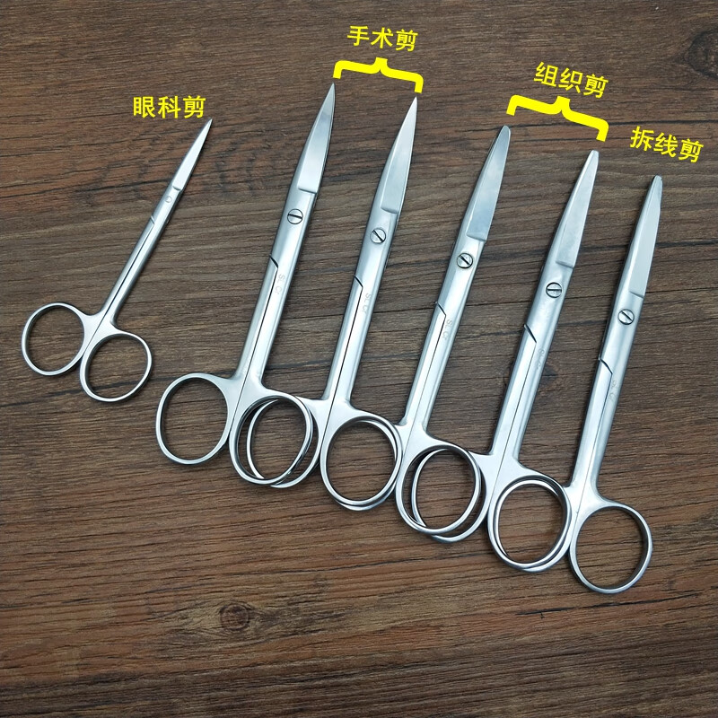 医用不锈钢剪宠物器械手术剪组织剪实验用剪刀直尖弯尖 10cm直尖(眼科