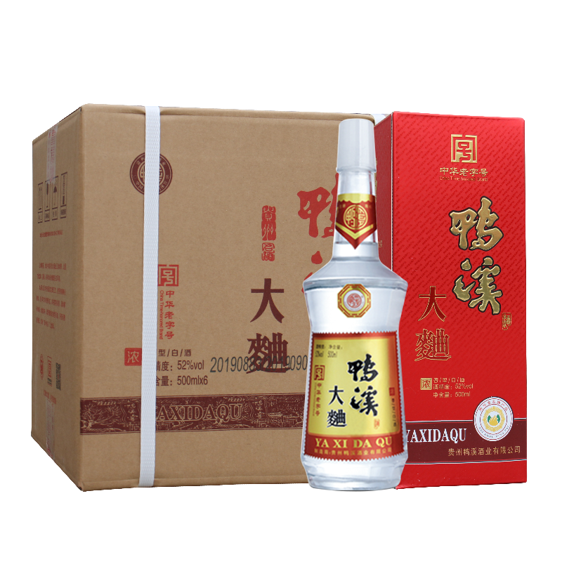 鸭溪窖 大曲 52%vol 浓香型白酒 500ml*6瓶 整箱装