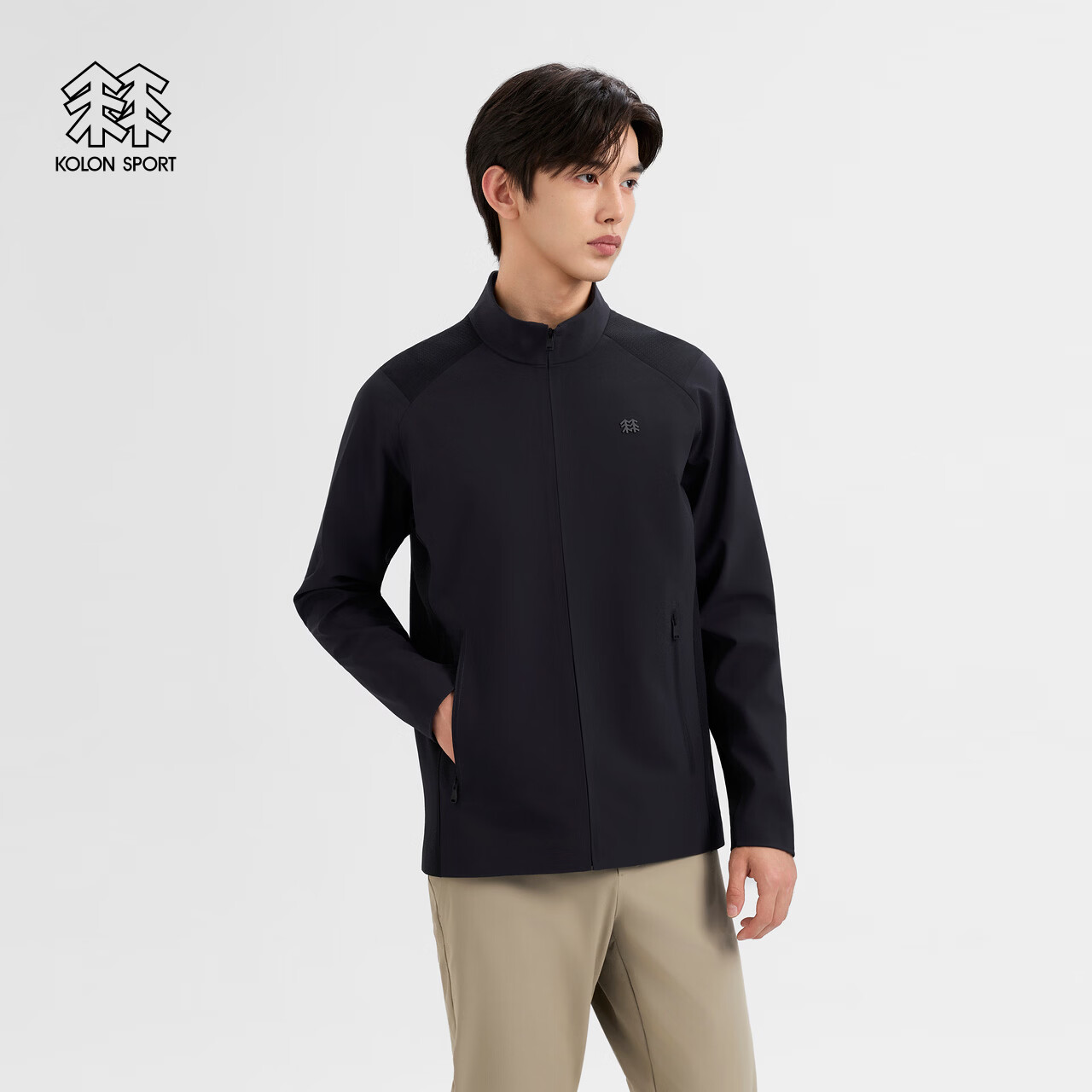 KOLON SPORT/可隆户外软壳衣 男透湿防水防风KNIT-SHADOW软壳夹克