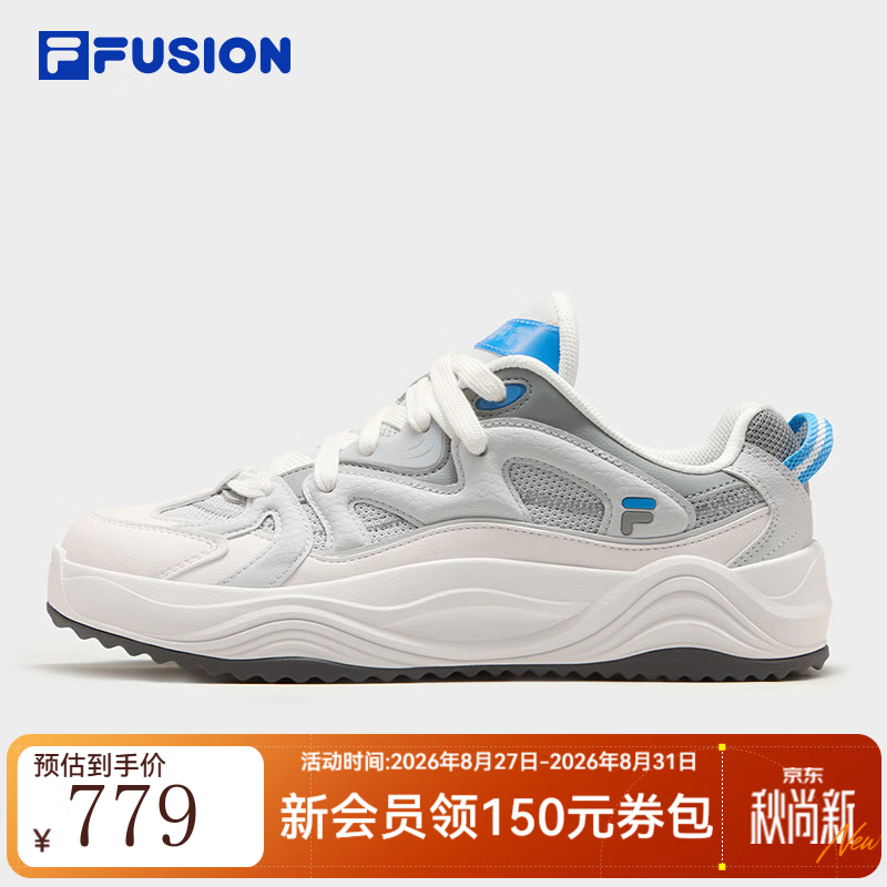 FILA FUSION斐乐TARANTO旋律鞋 | 2026秋季新款情侣款日常休闲鞋运动板鞋男 月岩灰/纱白-LJ 40