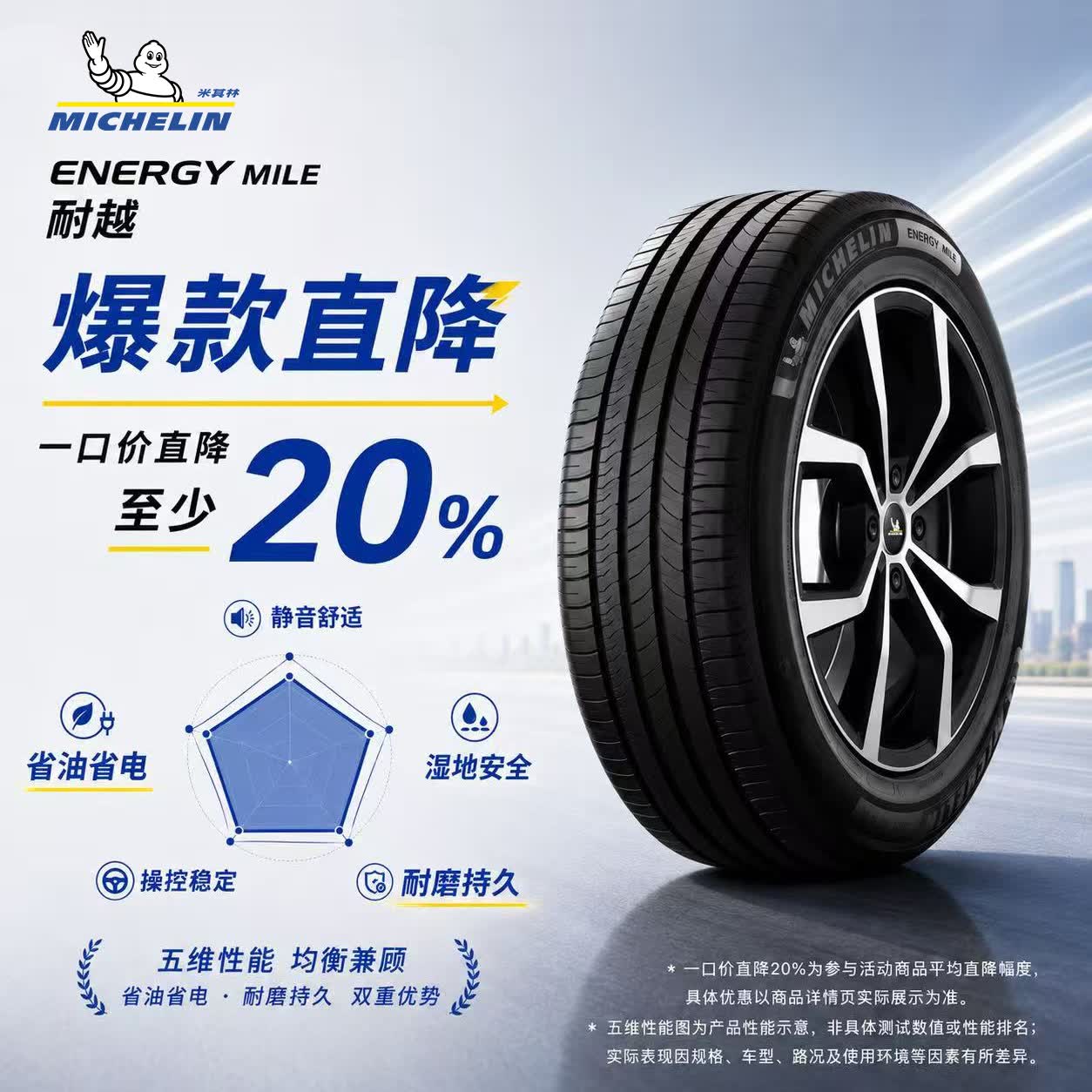 米其林（MICHELIN）【爆款清仓】汽车轮胎 235/45R18 98W 耐越 适配蒙迪欧/凯美瑞
