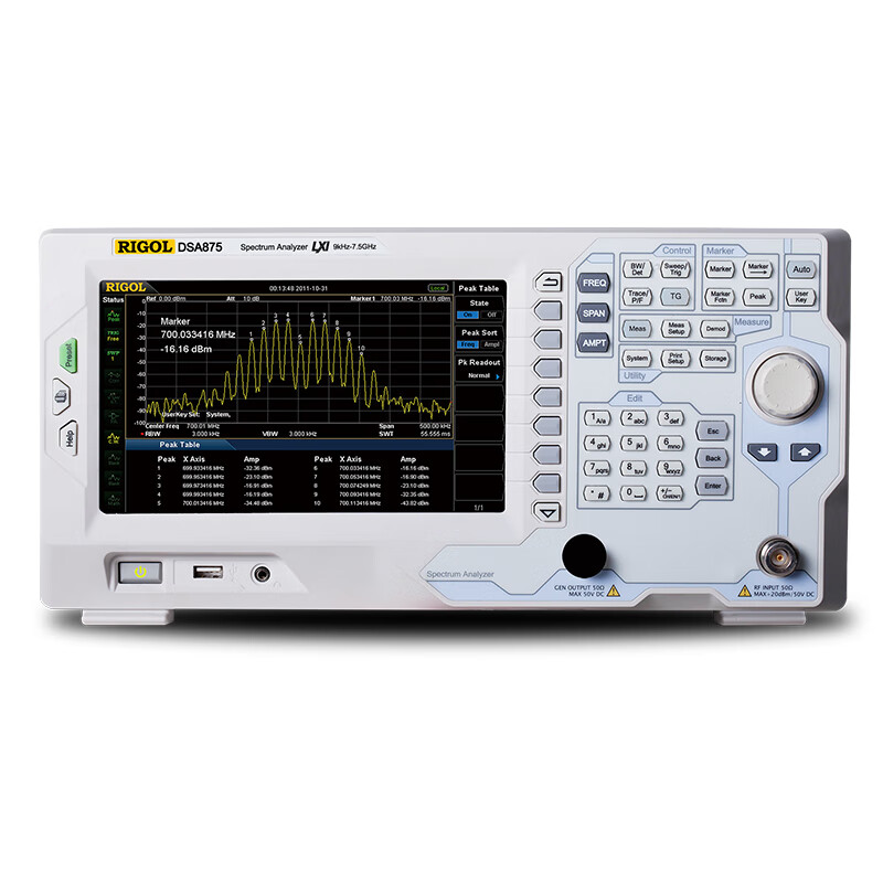 普源（RIGOL）DSA815-TG 频谱分析仪带跟踪源 USB/LAN接口 9K~1.5GHz 分辨率1Hz 分辨率带宽10Hz~1MHz主图1