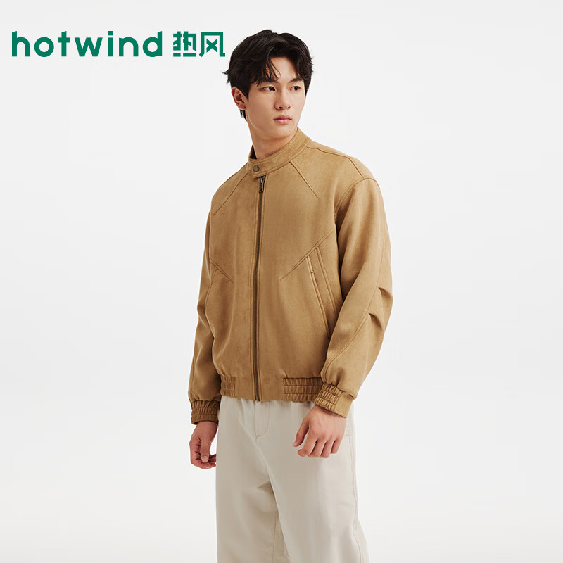 热风（Hotwind）2026年秋季新款男士复古立领夹克 08杏色 S