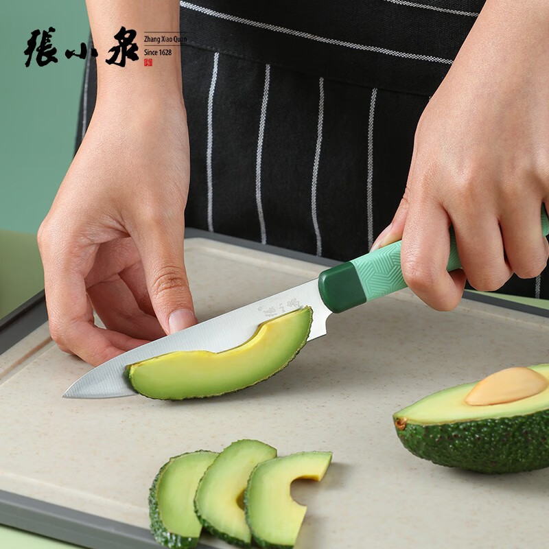 张小泉西瓜刀不锈钢水果刀瓜果刀削皮刀 水果刀带刀套 单把