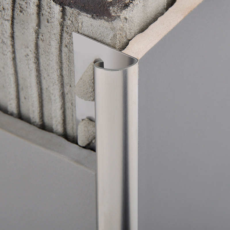 载行304不锈钢收边条阳角线圆弧护角收口转角包边墙角保护条 银色镜面