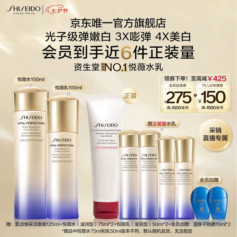 资生堂悦薇水乳套装+等量中样+正装洁面+蓝胖子防晒15ml*2 1099.6元 - 86线报
