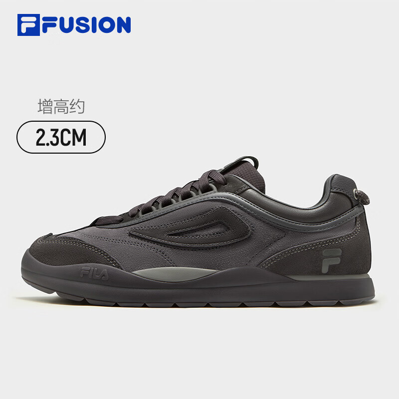 FILA斐乐BOBO BLING丨 FUSION潮牌日常运动薄底鞋男鞋26冬季板鞋 砺石黑/页岩紫-PS 42