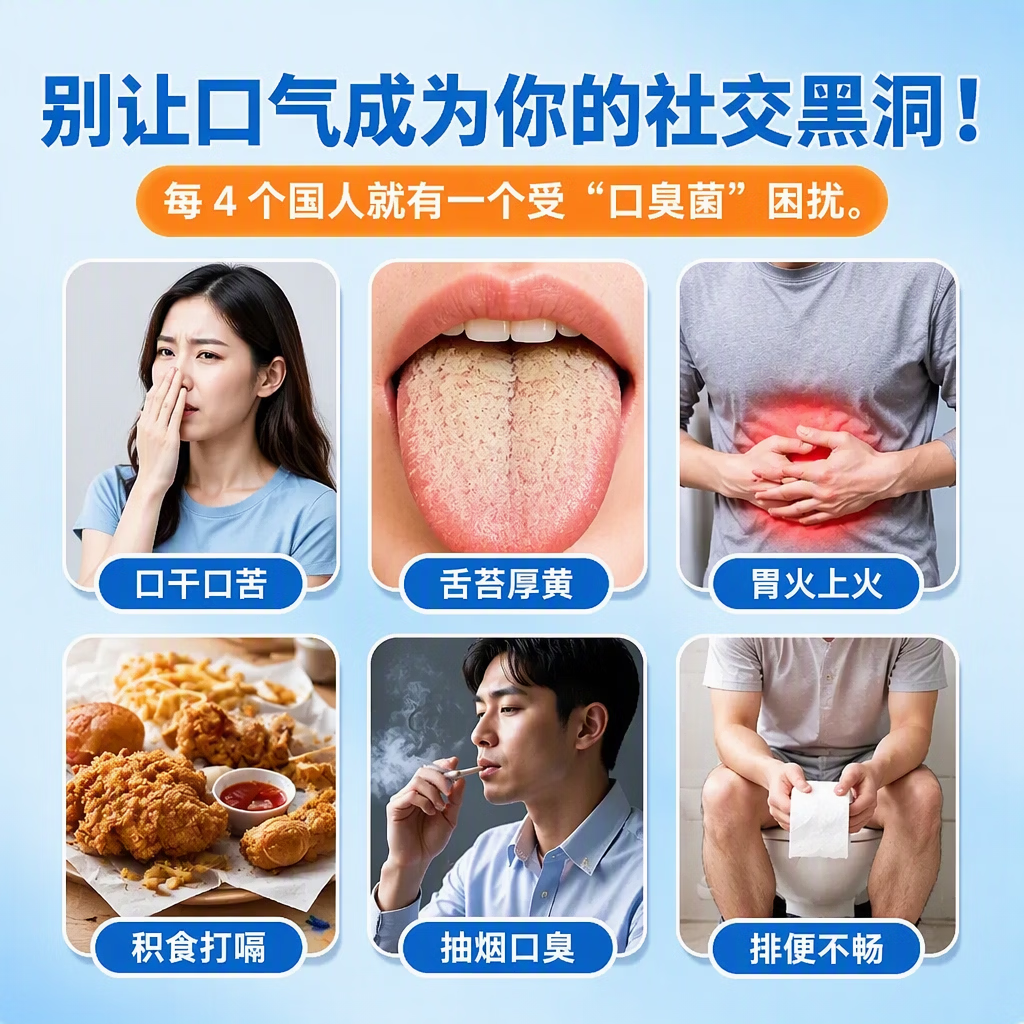 善固益益生菌丁香沙棘片口臭口气重嘴巴臭口腔异味嘴臭官方正品直播同款 【周期调理 重度口臭】 60片*5瓶 现货速发