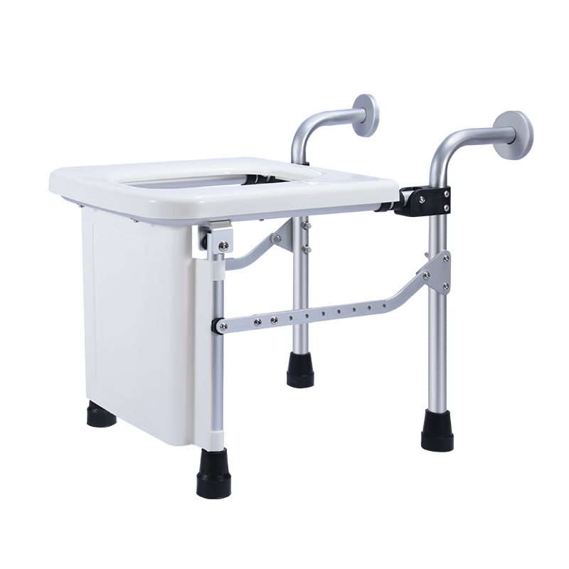 雅德坐便椅老人坐厕椅蹲便改坐可折叠马桶凳孕妇蹲坐两用壁挂式浴室凳 【可选顺丰】免打孔+长度可调/上翻折叠