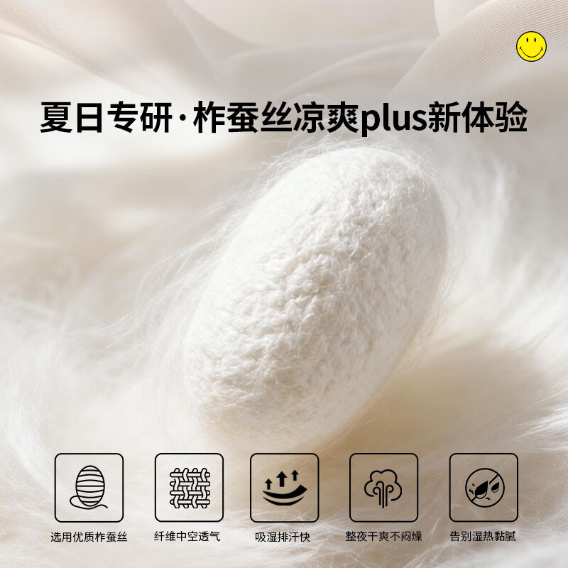 SMILEY法国笑脸双面凉感蚕丝夏凉被冷感透气空调被家居 【青绿】含蚕丝|双面凉感 150x200cm