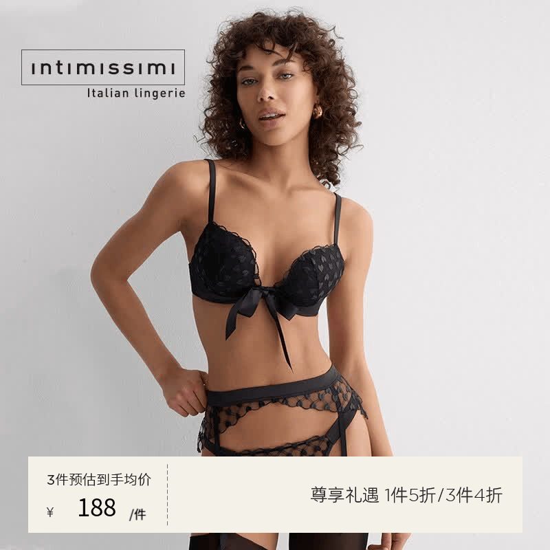 INTIMISSIMI意舒漫夏季新品MONICA性感U型聚拢提升文胸RP2593M 黑色-019 70B