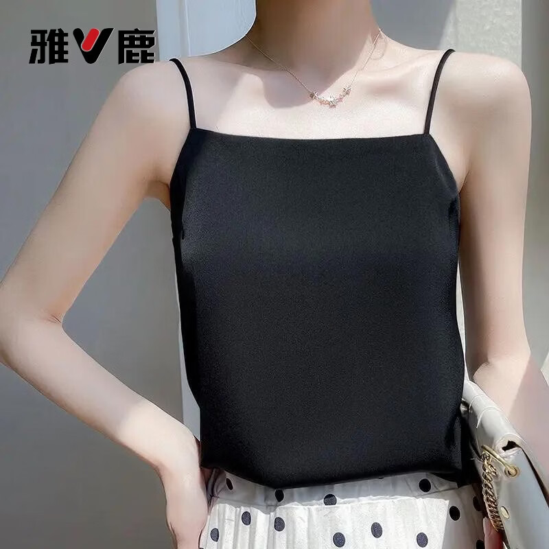 雅鹿2026夏季吊带女士夏季西装女内白色美背缎面气质醋酸打底上衣背心 香槟色工厂直发 XL 115-130120-135
