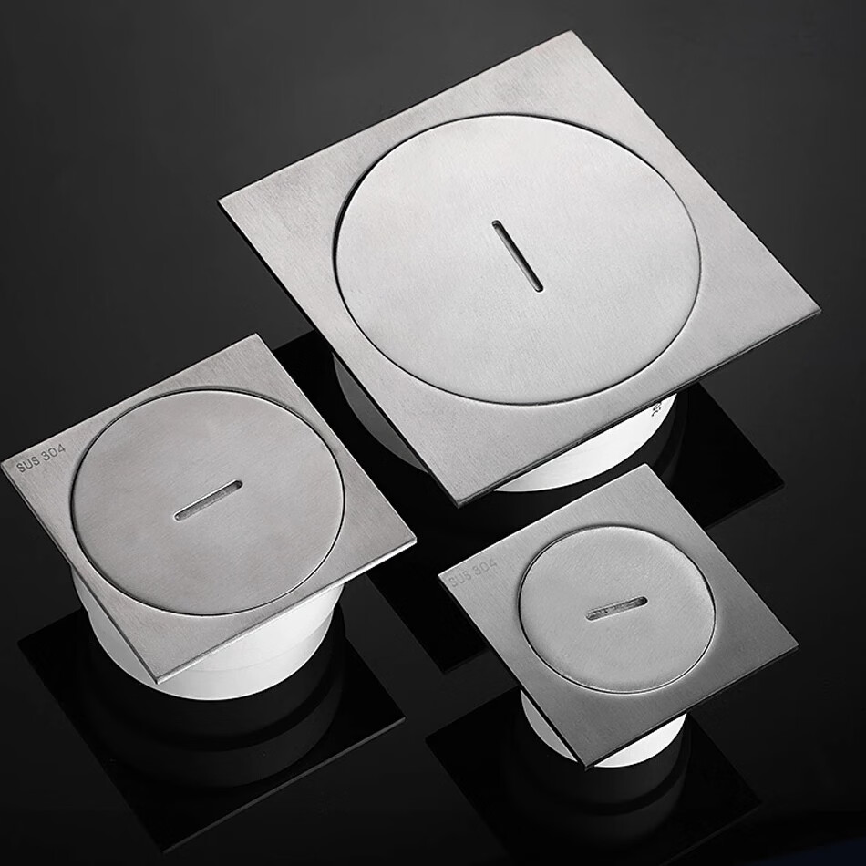 施韵令304不锈钢清扫口地面检查口pvc下水管方形扫除口dn5075 方形