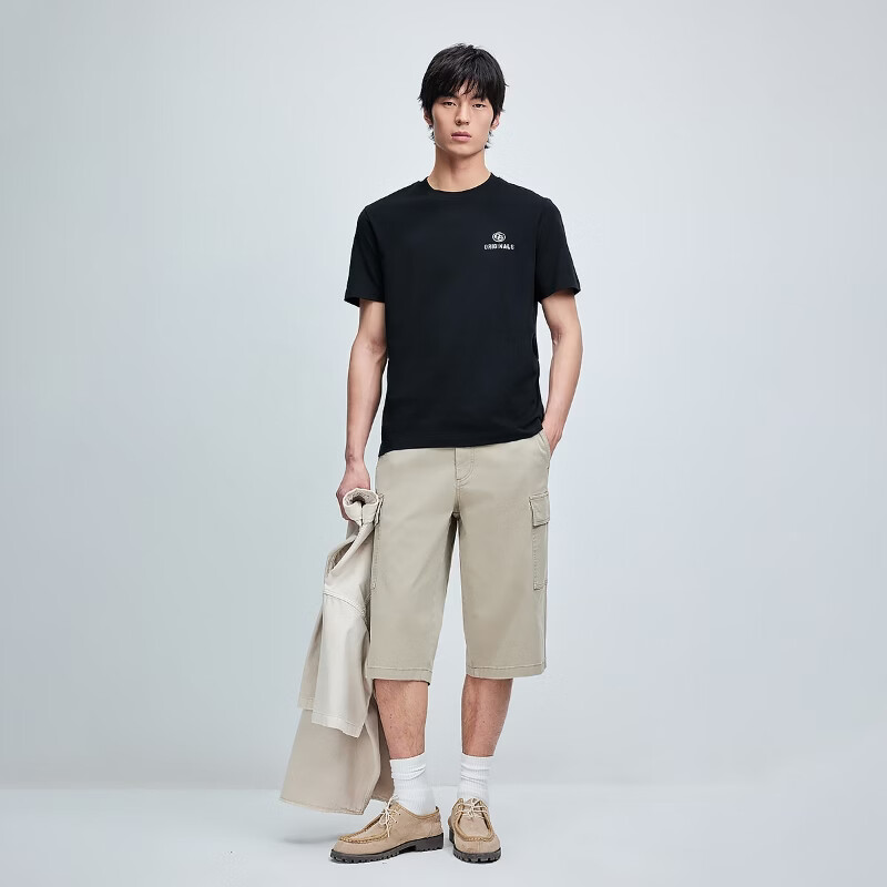 杰克·琼斯（JACK&JONES）男装夏季短袖T恤合集 226201185E43纯黑色 常规 S （170）