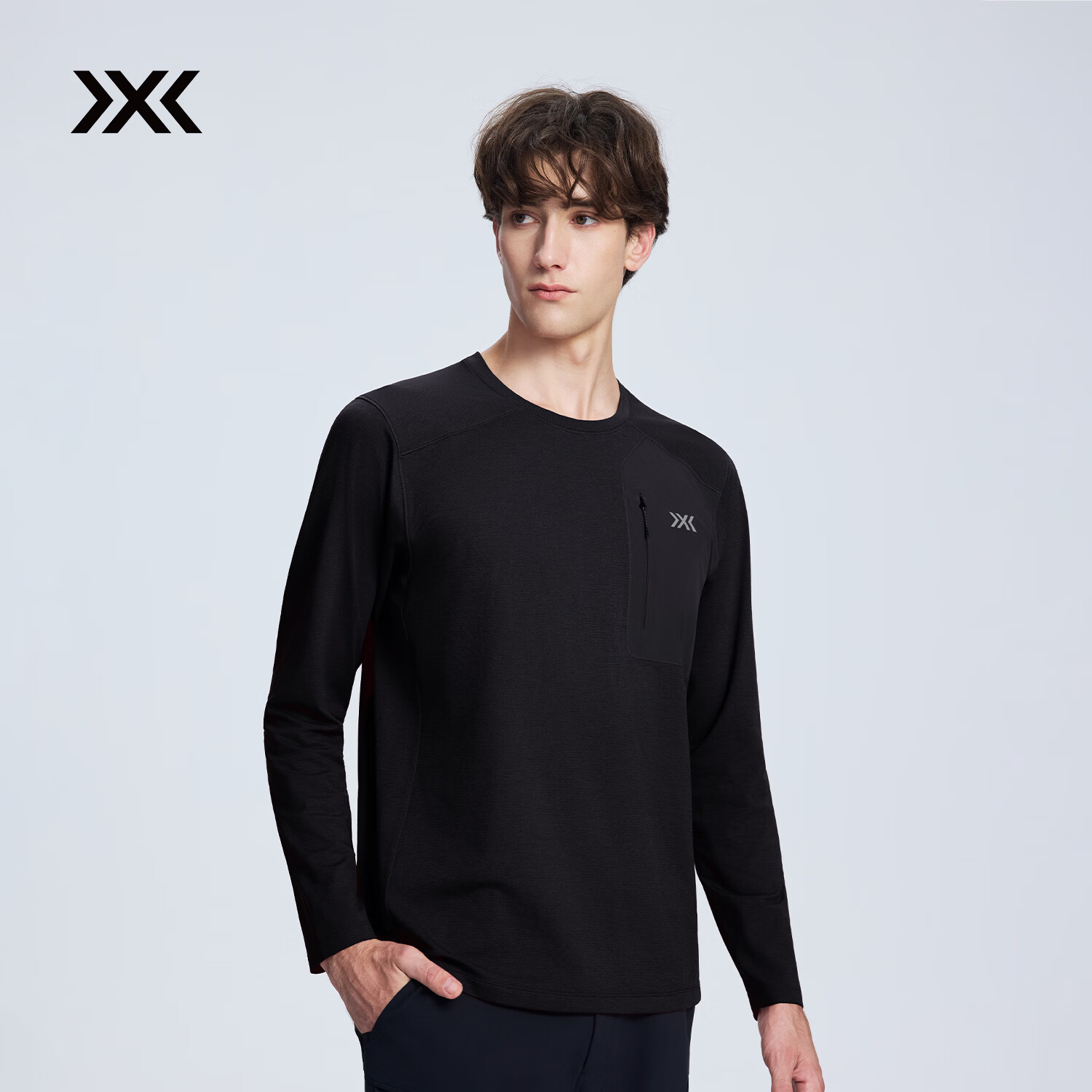 XBIONIC艾德3D条纹长袖T恤男吸湿速干抑菌户外运动休闲上衣舒适-26713  暗夜黑 XL