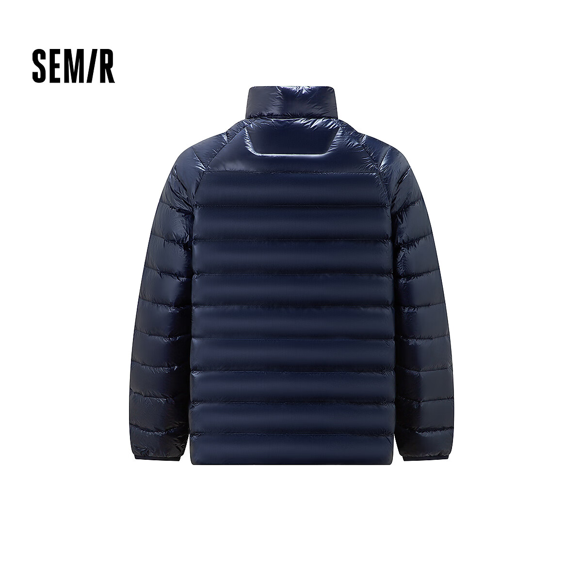 森马（Semir）羽绒服男冬季纯色90绒子轻薄内胆情侣合体立领外套高清洁上衣 暮蓝 (灰鸭绒) 81003 L