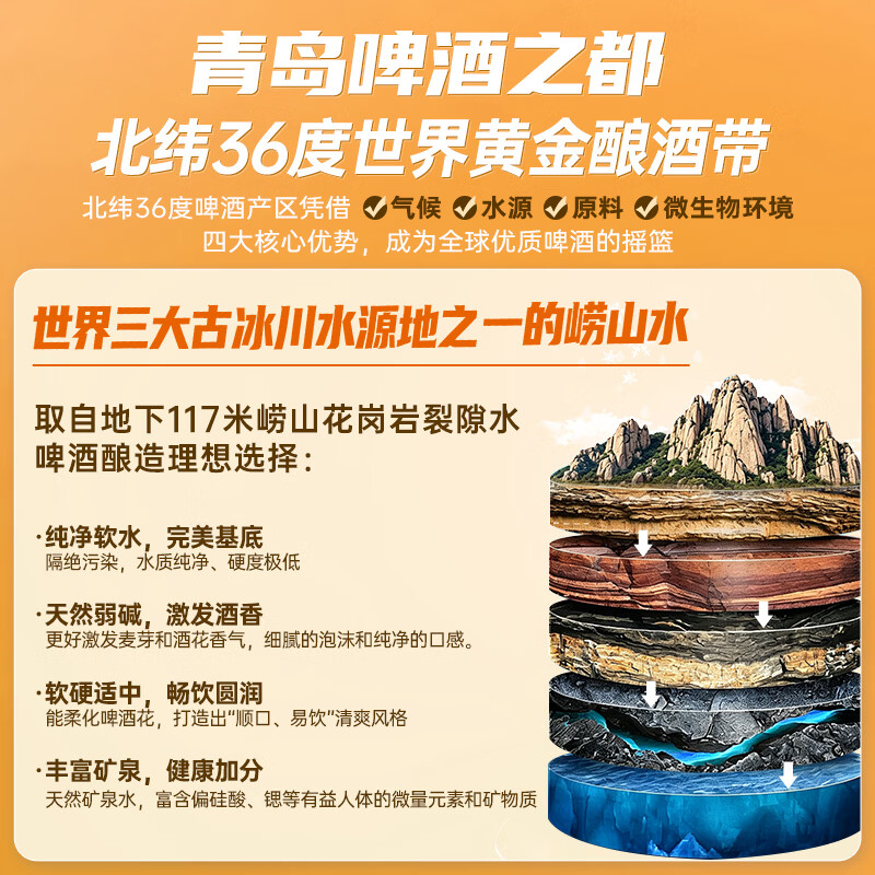 窈仙精酿果啤 青岛特产原浆鲜啤 NFC果汁 28天长周期发酵 低度微醺  原汁麦度8°P 500mL 6罐 整箱装 （NCF甜橙鲜啤）