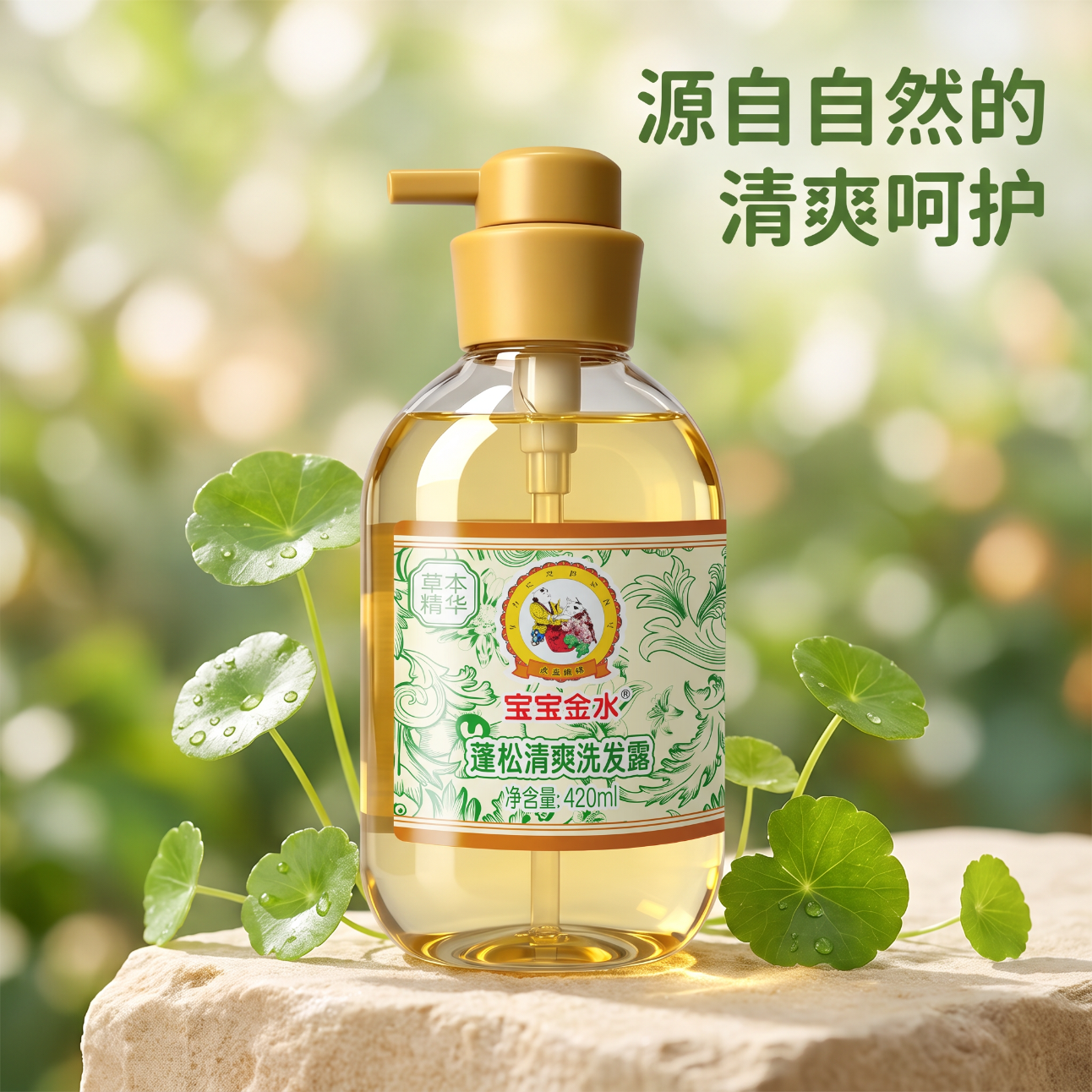 宝宝金水草本原液 进口原材料 宝宝蓬松清爽洗发露 婴儿滋润保湿沐浴露 蓬松洗发露【温和护发 舒缓保湿】420ml