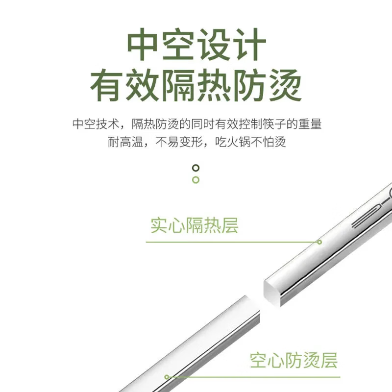 【精选直发】不锈钢筷子家用防滑耐高温筷子套装 年年有余款 不锈钢筷子 5双