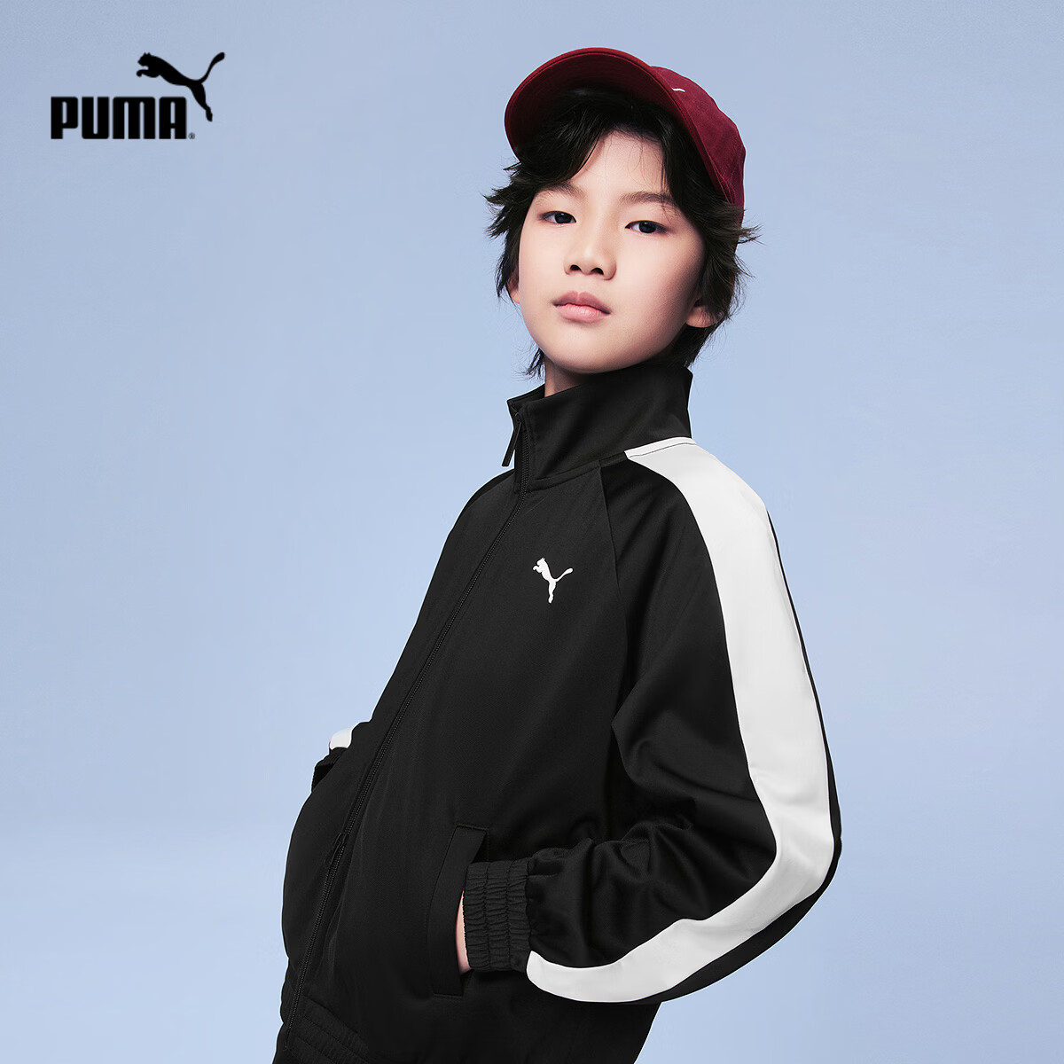 彪马(PUMA)童装儿童针织便服男童女童外套温暖舒适运动户外2026秋季新款 黑色90001-T7新款 165