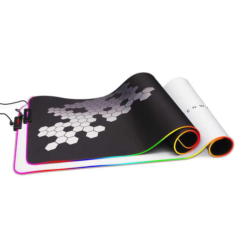 外星人外星人鼠标垫超大加厚笔记本电脑家用台式机游戏电竞专用防滑垫 白色RGB发光版(原厂盒装) 800*350*4mm