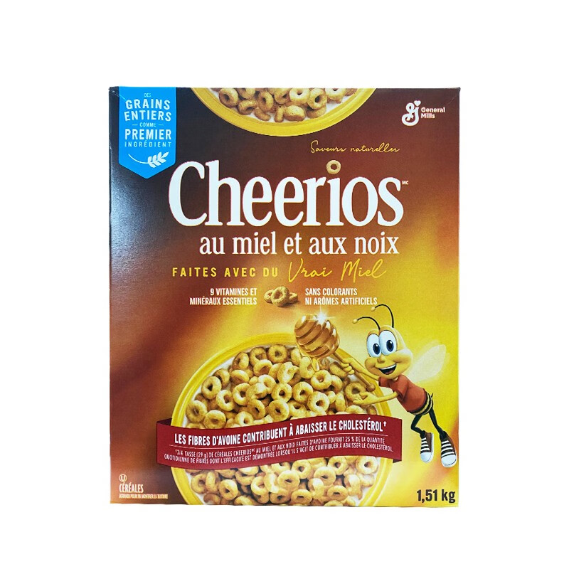 晶磨（cheerios）全麦麦圈原味燕麦圈即食谷物麦片营养儿童早餐谷物牛奶冲泡搭档 蜂蜜麦圈1.5kg到24年11月