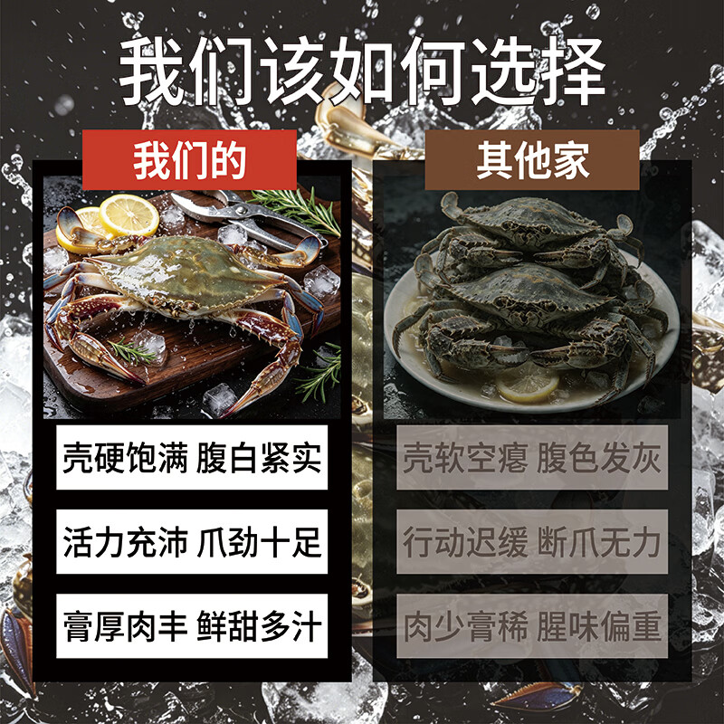 大海船说【保鲜不保活】大海船说舟山梭子蟹海捕鲜活白蟹 冰鲜鲜活 冰鲜鲜活 梭子蟹 3-5两/只【5斤】