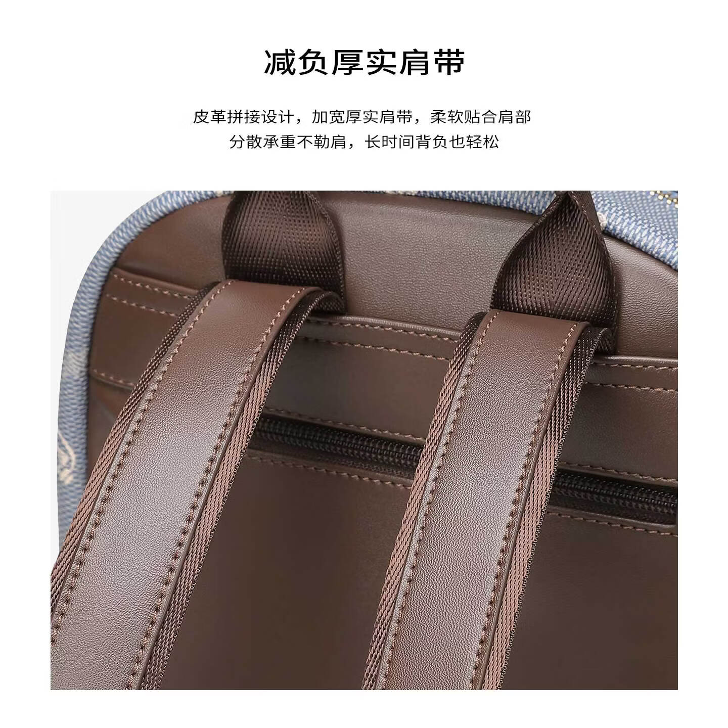 高尔夫(GOLF)双肩包男女百搭背包女休闲旅行学生书包防泼水出游背包【Q】 款式13-牛仔蓝