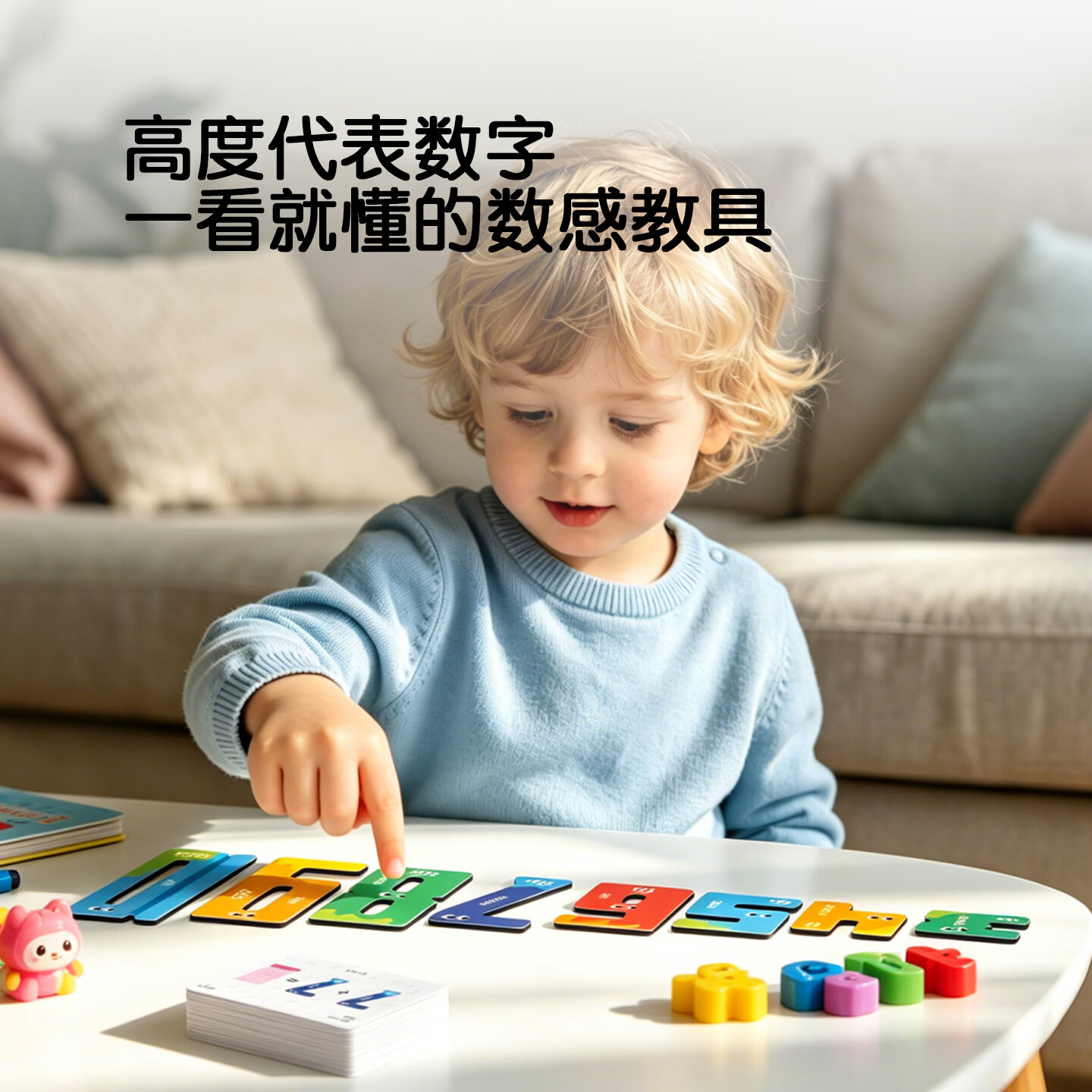 Pinwheel冰箱贴数字比高高儿童蒙氏数学思维训练数感启蒙早教教具神器桌游 【加白板支架】数字比高高豪华版