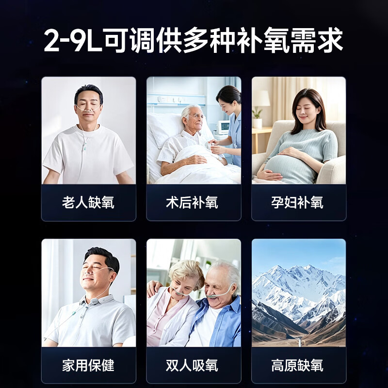 奥克斯家用制氧机吸氧机轻音制氧呼吸雾化一体机老人孕妇吸氧机 【尊享款】双倍吸氧+制氧雾化AU-23W