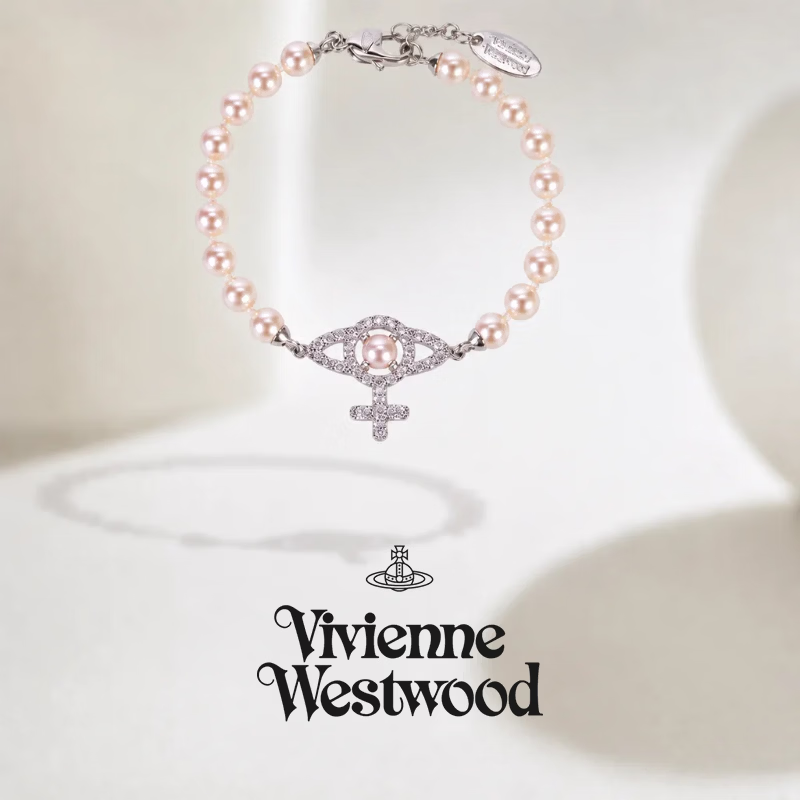 Vivienne Westwood手镯手链粉色6103007R 02P373SM生日礼物送女友 七夕好礼七夕七夕