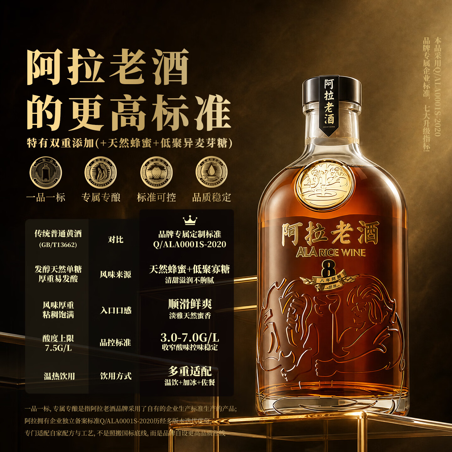 阿拉老酒新八年醇酿黄酒 花雕酒 特型养生黄酒 送礼 独酌自饮 375ml礼盒装 新八年 375mL 1瓶 单瓶装