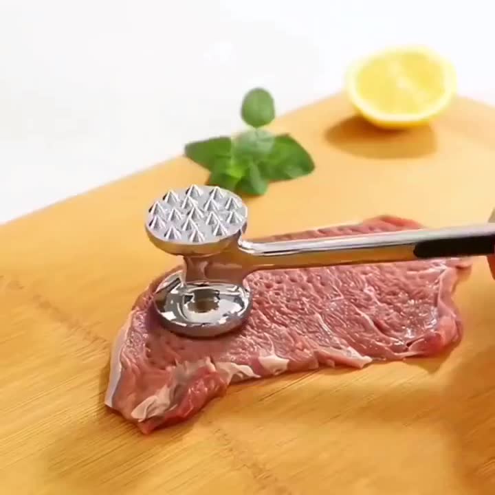 CRHMMFLF家用敲肉厨房牛排锤子牛肉神器敲打嫩肉工具牛扒拍打双面松肉专用 只卖精品货餸 【两面钉高品质】肉锤