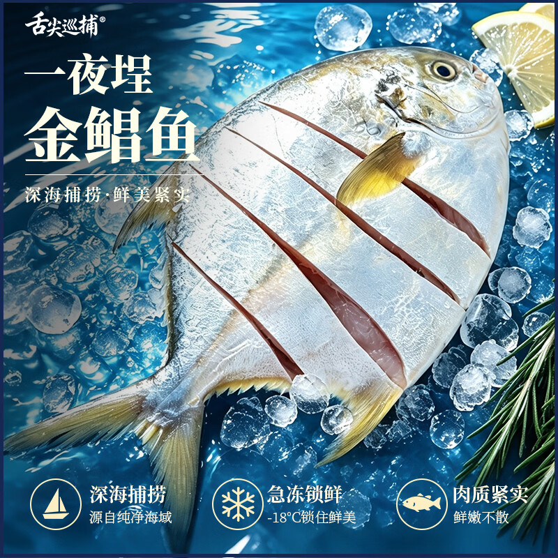 舌尖巡捕一夜埕金鲳鱼咸鱼广东阳江特色特产干货海产品海鲜新鲜腌制淡薄盐 一夜埕金鲳鱼 多人套餐6条装(1800-2100g)