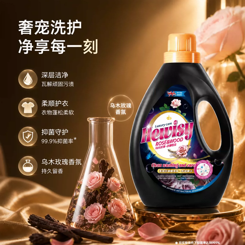 金苏4斤大容量乌木玫瑰香氛洗衣液家用除螨持久留香72H护手去污渍黄渍 4斤装*1桶【高级自然木香 拒绝廉价感】
