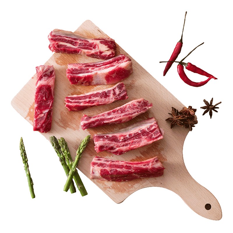 肉管家 南美进口牛肋条2kg新鲜冷冻牛腩条牛肉生鲜烧烤烤肉食材